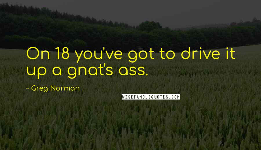Greg Norman Quotes: On 18 you've got to drive it up a gnat's ass.