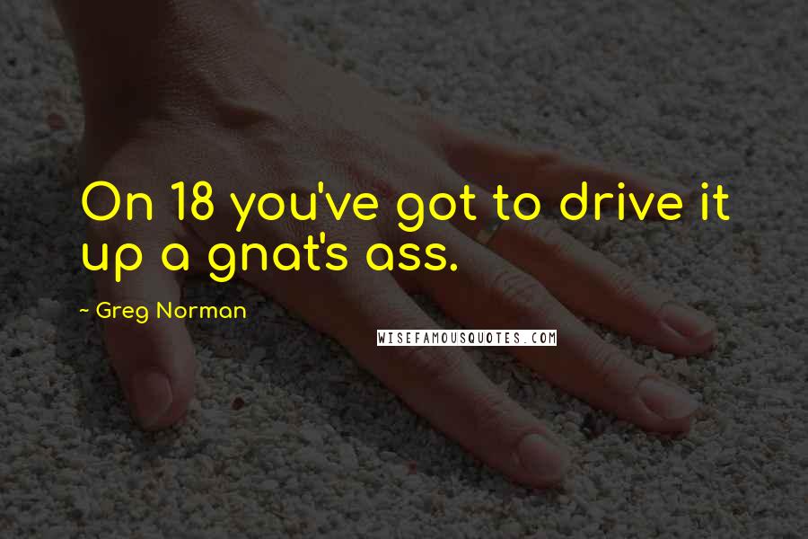 Greg Norman Quotes: On 18 you've got to drive it up a gnat's ass.