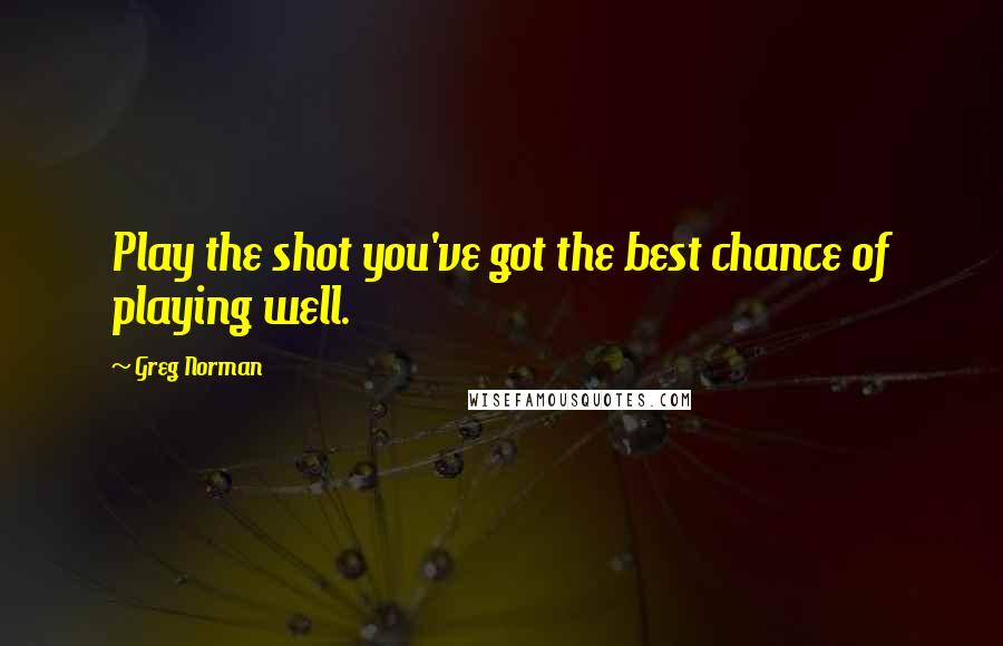 Greg Norman Quotes: Play the shot you've got the best chance of playing well.