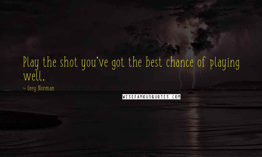 Greg Norman Quotes: Play the shot you've got the best chance of playing well.