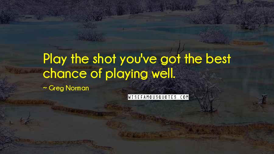 Greg Norman Quotes: Play the shot you've got the best chance of playing well.