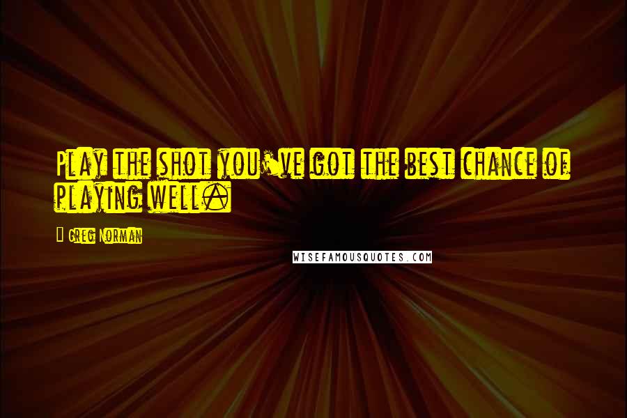 Greg Norman Quotes: Play the shot you've got the best chance of playing well.