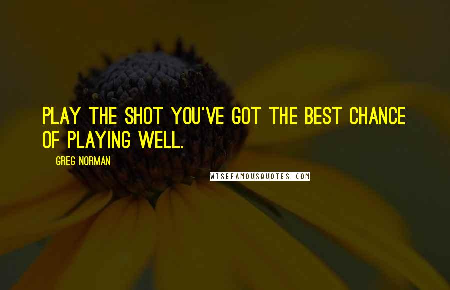 Greg Norman Quotes: Play the shot you've got the best chance of playing well.