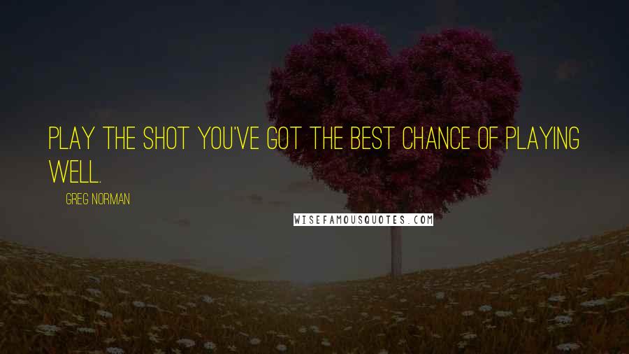 Greg Norman Quotes: Play the shot you've got the best chance of playing well.