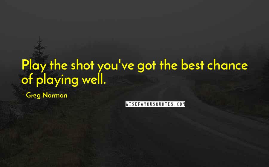 Greg Norman Quotes: Play the shot you've got the best chance of playing well.