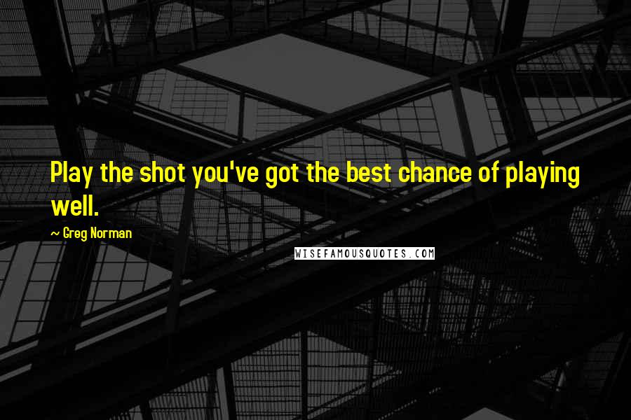 Greg Norman Quotes: Play the shot you've got the best chance of playing well.