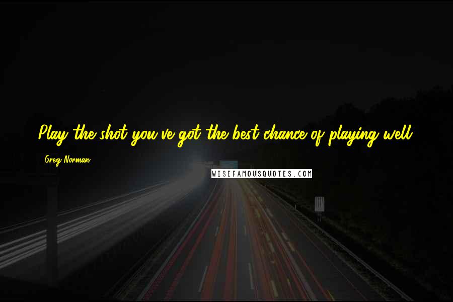 Greg Norman Quotes: Play the shot you've got the best chance of playing well.