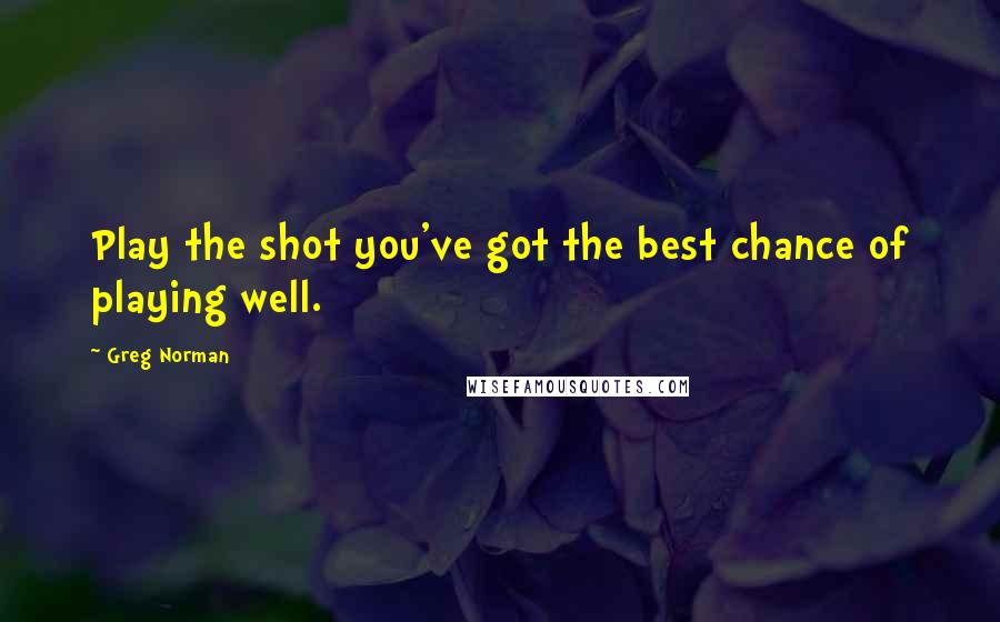 Greg Norman Quotes: Play the shot you've got the best chance of playing well.