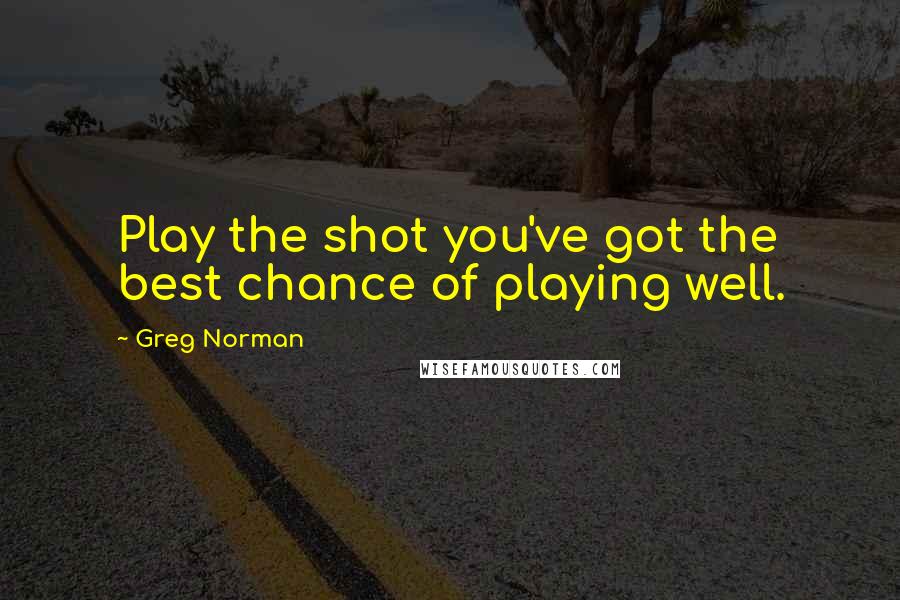 Greg Norman Quotes: Play the shot you've got the best chance of playing well.