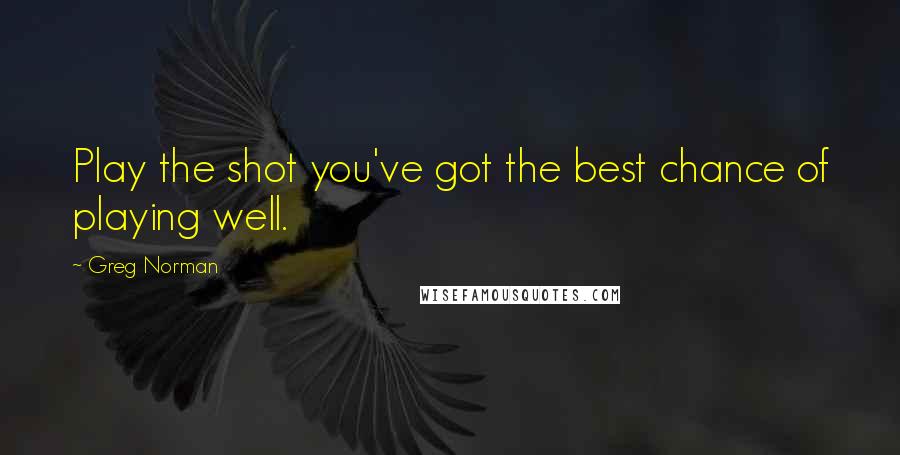 Greg Norman Quotes: Play the shot you've got the best chance of playing well.