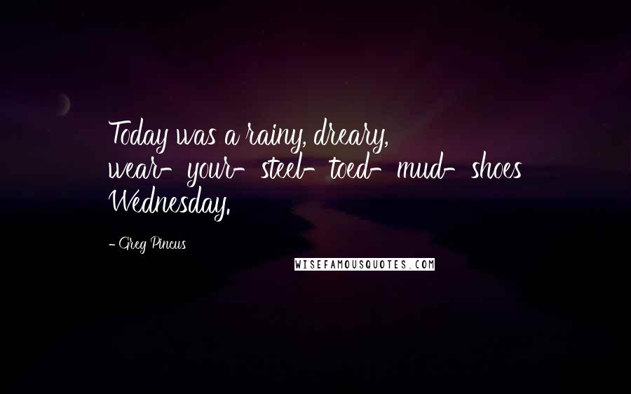 Greg Pincus Quotes: Today was a rainy, dreary, wear-your-steel-toed-mud-shoes Wednesday.