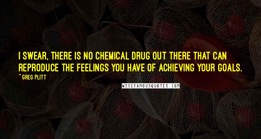 Greg Plitt Quotes: I swear, there is no chemical drug out there that can reproduce the feelings you have of achieving your goals.