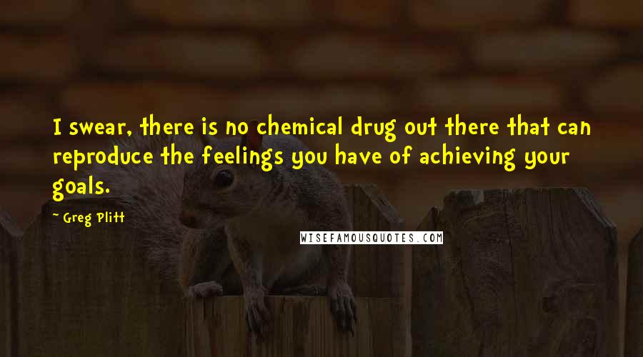 Greg Plitt Quotes: I swear, there is no chemical drug out there that can reproduce the feelings you have of achieving your goals.