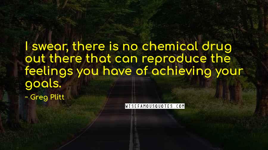 Greg Plitt Quotes: I swear, there is no chemical drug out there that can reproduce the feelings you have of achieving your goals.