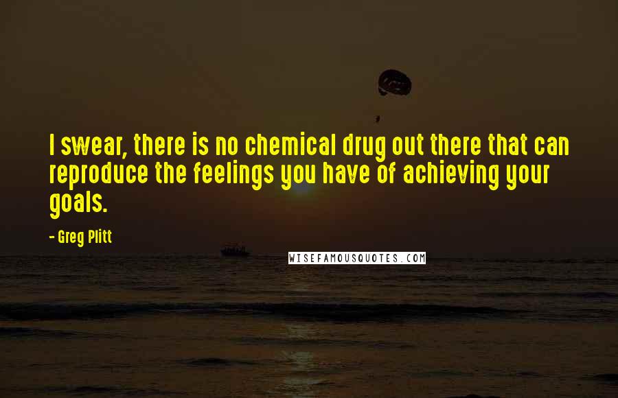 Greg Plitt Quotes: I swear, there is no chemical drug out there that can reproduce the feelings you have of achieving your goals.