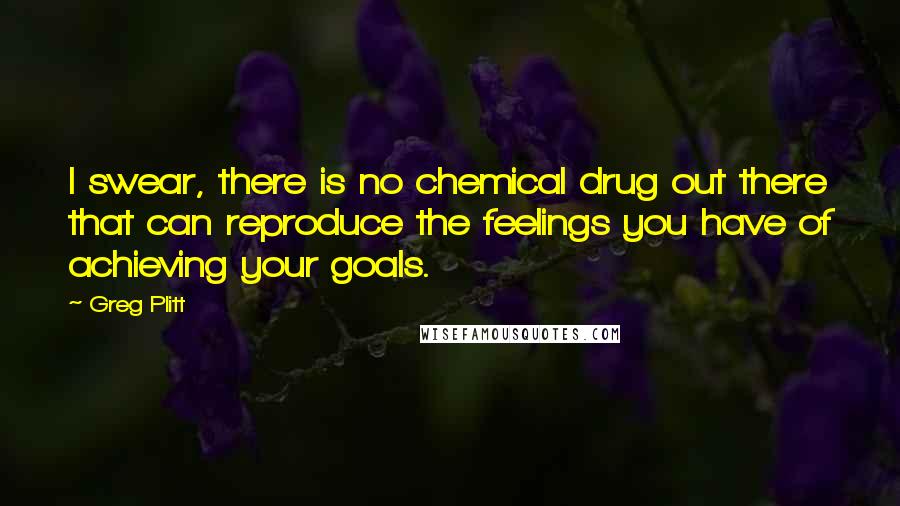 Greg Plitt Quotes: I swear, there is no chemical drug out there that can reproduce the feelings you have of achieving your goals.