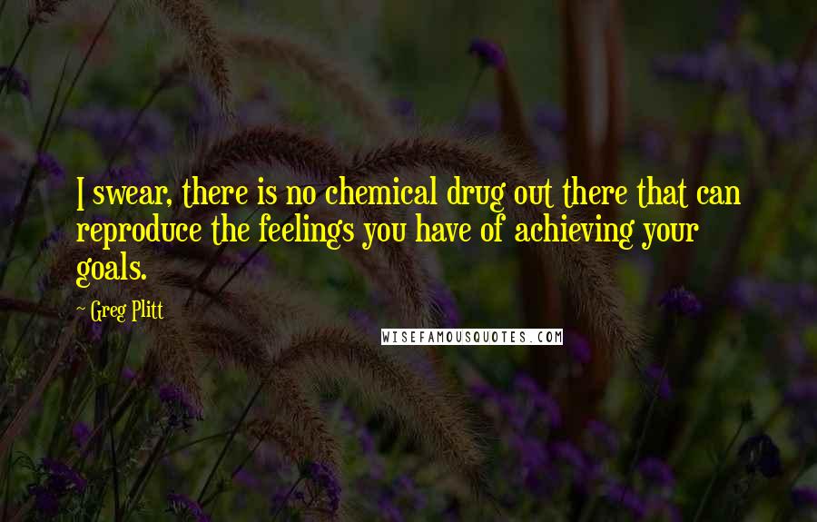 Greg Plitt Quotes: I swear, there is no chemical drug out there that can reproduce the feelings you have of achieving your goals.