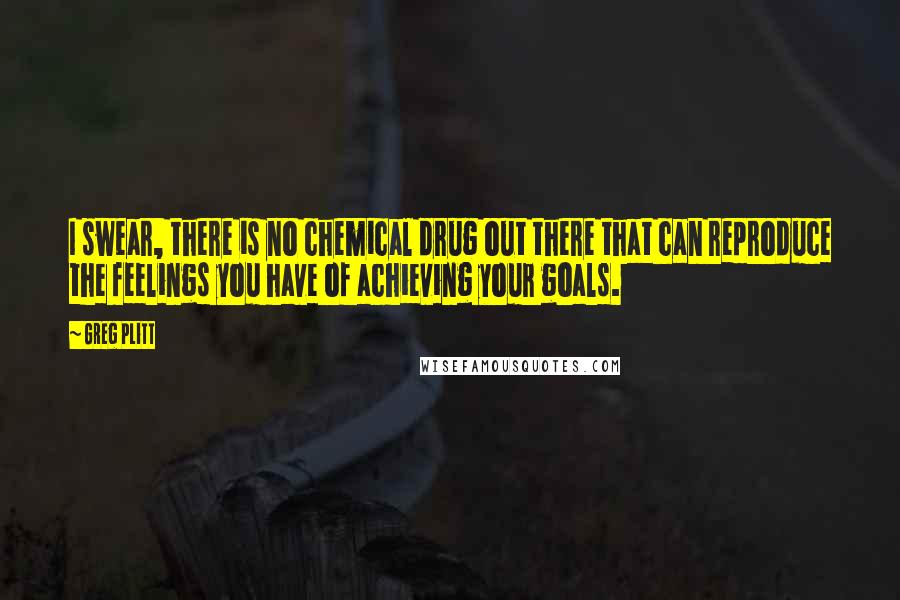 Greg Plitt Quotes: I swear, there is no chemical drug out there that can reproduce the feelings you have of achieving your goals.