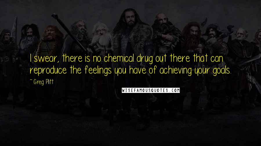 Greg Plitt Quotes: I swear, there is no chemical drug out there that can reproduce the feelings you have of achieving your goals.