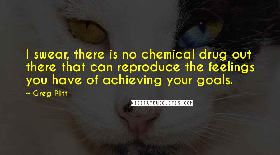 Greg Plitt Quotes: I swear, there is no chemical drug out there that can reproduce the feelings you have of achieving your goals.