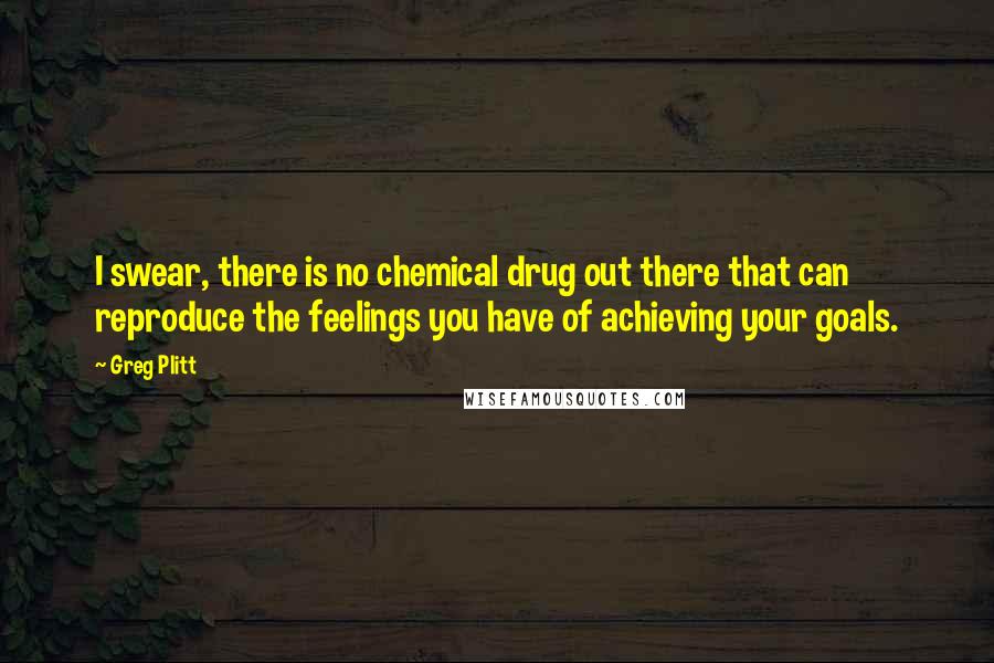 Greg Plitt Quotes: I swear, there is no chemical drug out there that can reproduce the feelings you have of achieving your goals.