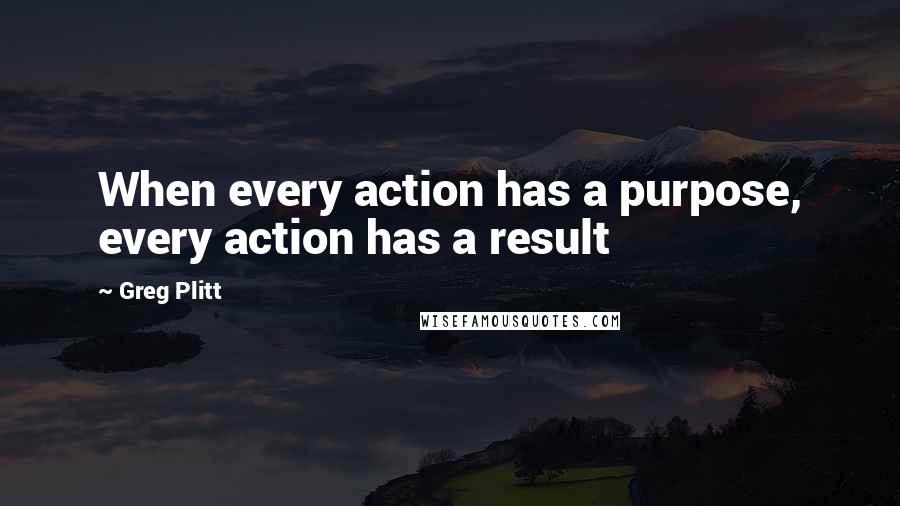 Greg Plitt Quotes: When every action has a purpose, every action has a result