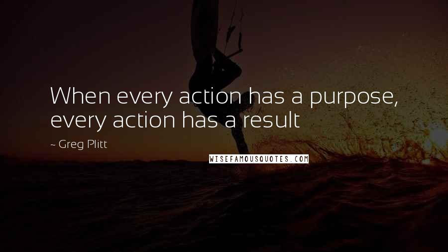 Greg Plitt Quotes: When every action has a purpose, every action has a result
