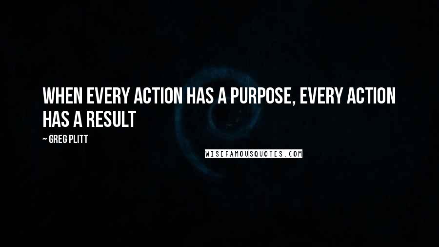 Greg Plitt Quotes: When every action has a purpose, every action has a result