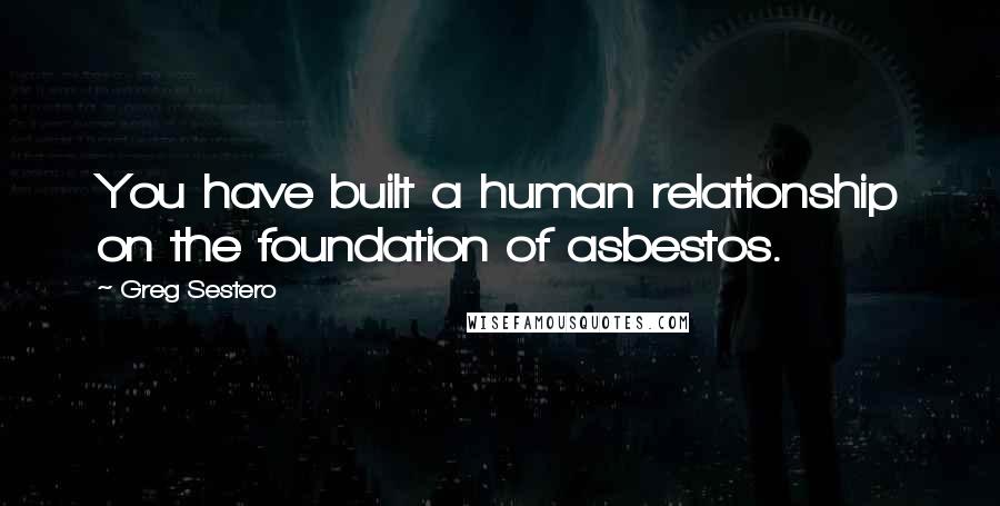 Greg Sestero Quotes: You have built a human relationship on the foundation of asbestos.