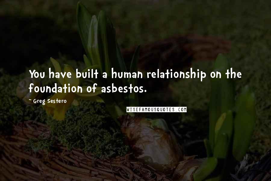 Greg Sestero Quotes: You have built a human relationship on the foundation of asbestos.