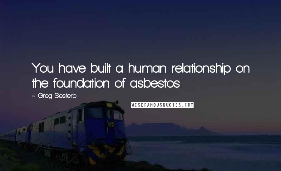 Greg Sestero Quotes: You have built a human relationship on the foundation of asbestos.