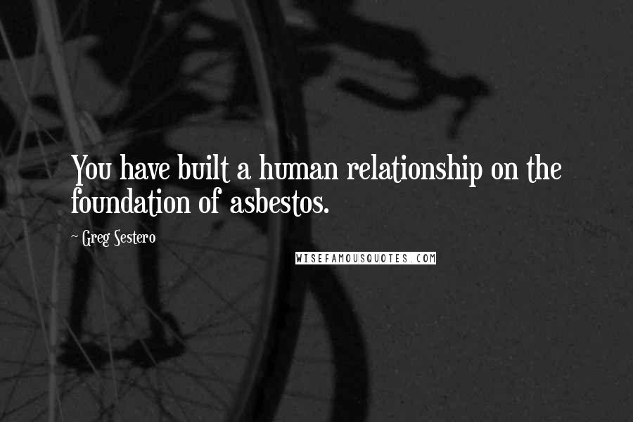 Greg Sestero Quotes: You have built a human relationship on the foundation of asbestos.