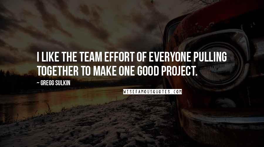 Gregg Sulkin Quotes: I like the team effort of everyone pulling together to make one good project.