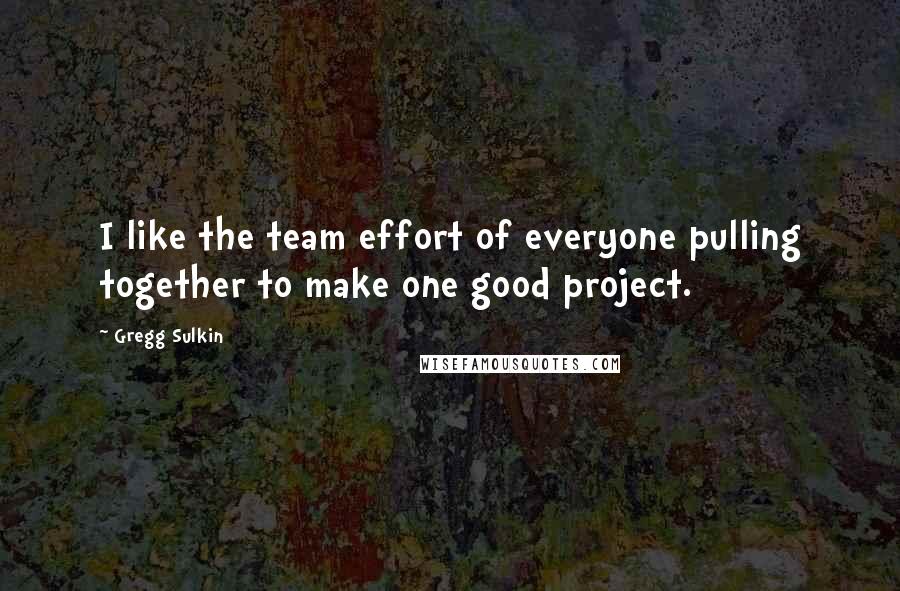 Gregg Sulkin Quotes: I like the team effort of everyone pulling together to make one good project.