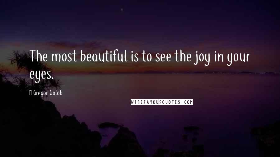 Gregor Golob Quotes: The most beautiful is to see the joy in your eyes.