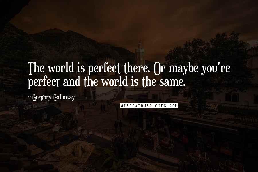 Gregory Galloway Quotes: The world is perfect there. Or maybe you're perfect and the world is the same.