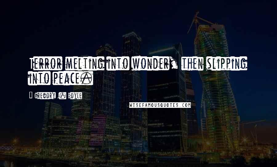 Gregory J. Boyle Quotes: Terror melting into wonder, then slipping into peace.