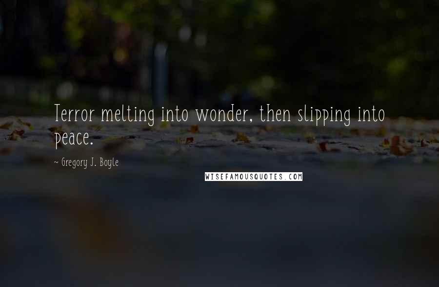 Gregory J. Boyle Quotes: Terror melting into wonder, then slipping into peace.