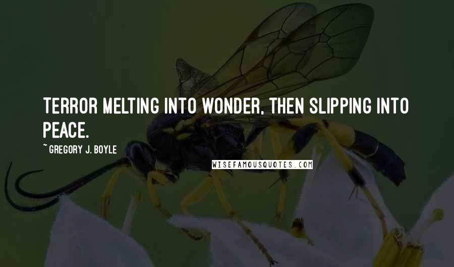 Gregory J. Boyle Quotes: Terror melting into wonder, then slipping into peace.