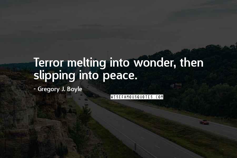 Gregory J. Boyle Quotes: Terror melting into wonder, then slipping into peace.