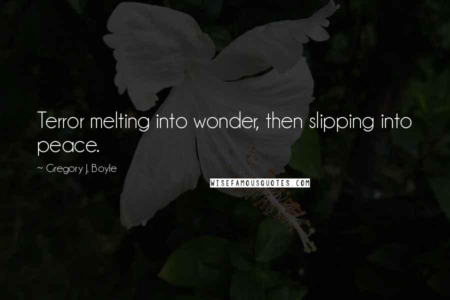 Gregory J. Boyle Quotes: Terror melting into wonder, then slipping into peace.