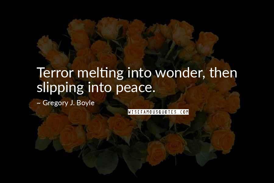 Gregory J. Boyle Quotes: Terror melting into wonder, then slipping into peace.
