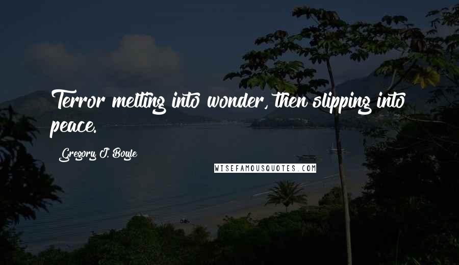Gregory J. Boyle Quotes: Terror melting into wonder, then slipping into peace.