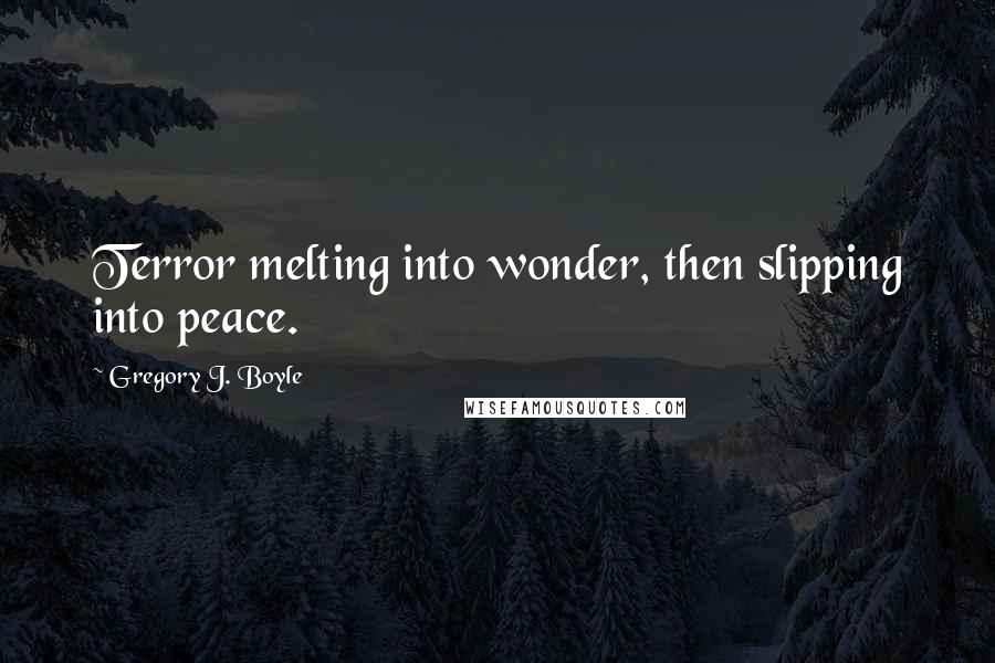 Gregory J. Boyle Quotes: Terror melting into wonder, then slipping into peace.