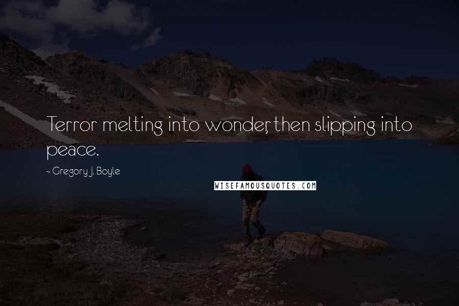 Gregory J. Boyle Quotes: Terror melting into wonder, then slipping into peace.