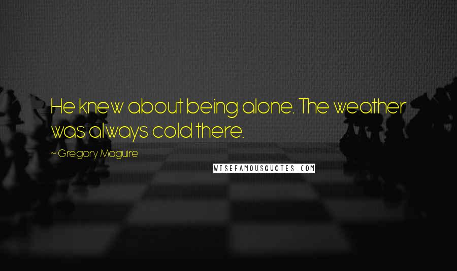 Gregory Maguire Quotes: He knew about being alone. The weather was always cold there.