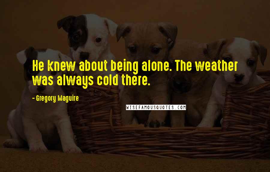 Gregory Maguire Quotes: He knew about being alone. The weather was always cold there.