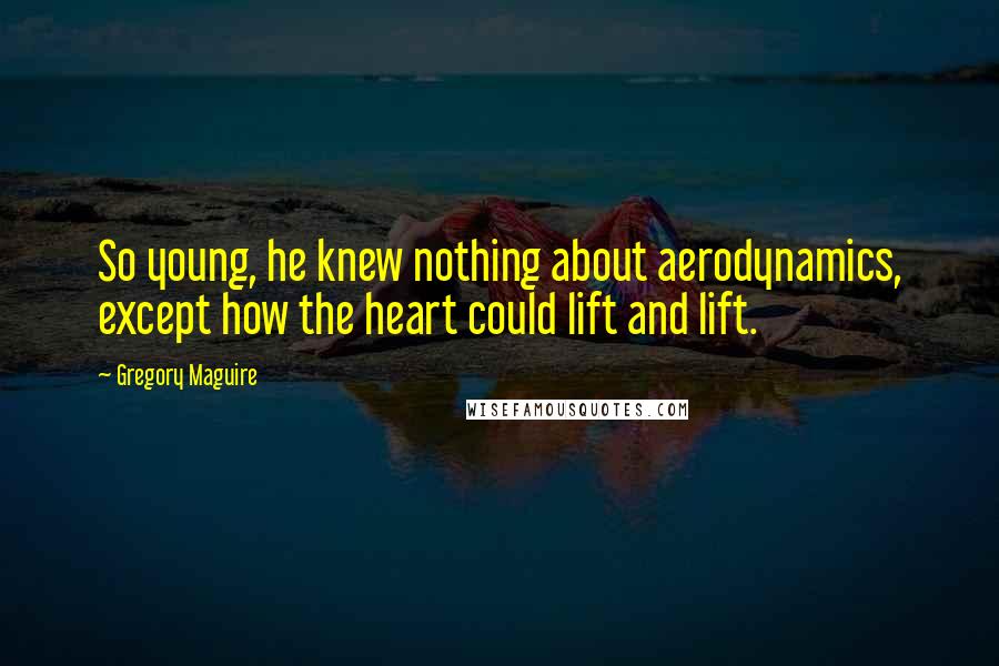 Gregory Maguire Quotes: So young, he knew nothing about aerodynamics, except how the heart could lift and lift.