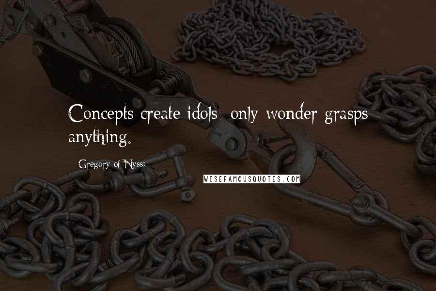 Gregory Of Nyssa Quotes: Concepts create idols; only wonder grasps anything.