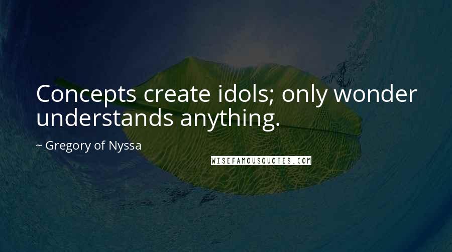 Gregory Of Nyssa Quotes: Concepts create idols; only wonder understands anything.